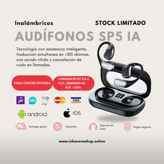"SuperBuds4 ~ 3 en 1 ~ Audífono para Música🎶, Llamadas 📲 y Traductor en Tiempo Real🌐"